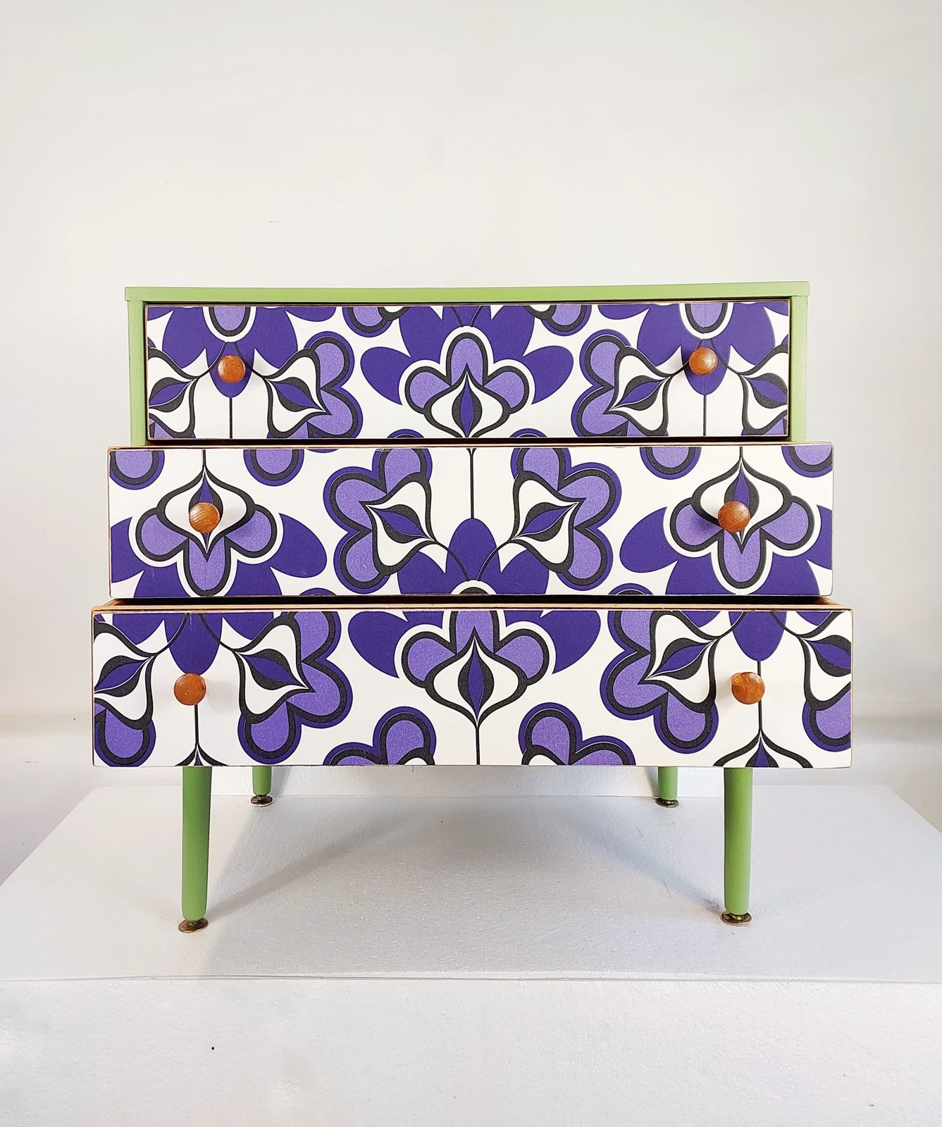 Furniture Chest Of Drawers In Yeabridge Green And Retro Pattern photo