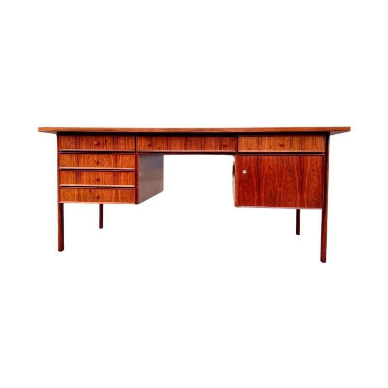 Danish Rosewood Desk In The Style Of Arne Vodder, 1960s photo vintage