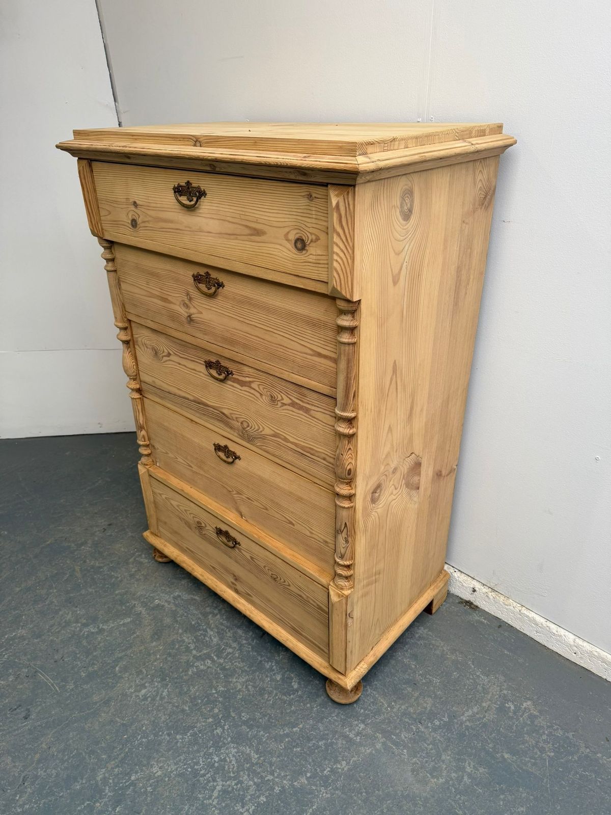A Mint Clean Victorian Pine Narrow Chest Of Drawers To Wax/Paint