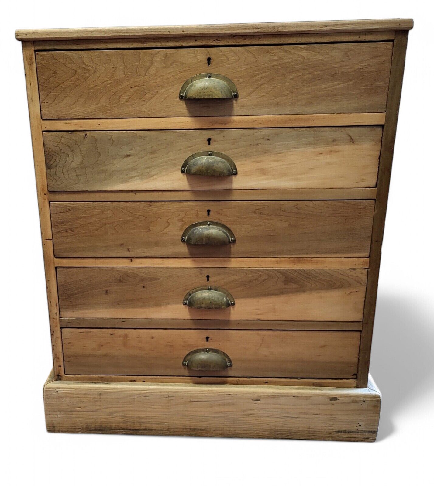 photo vintage Victorian Five Drawer Collector’s Chest In Oak And Poplar (C.1880)