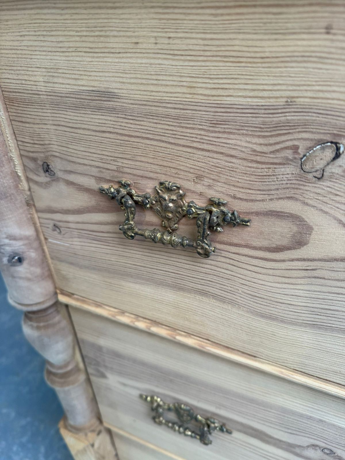 An Early Victorian Pine Columned Chest Of Drawers To Wax/Paint photo furniture