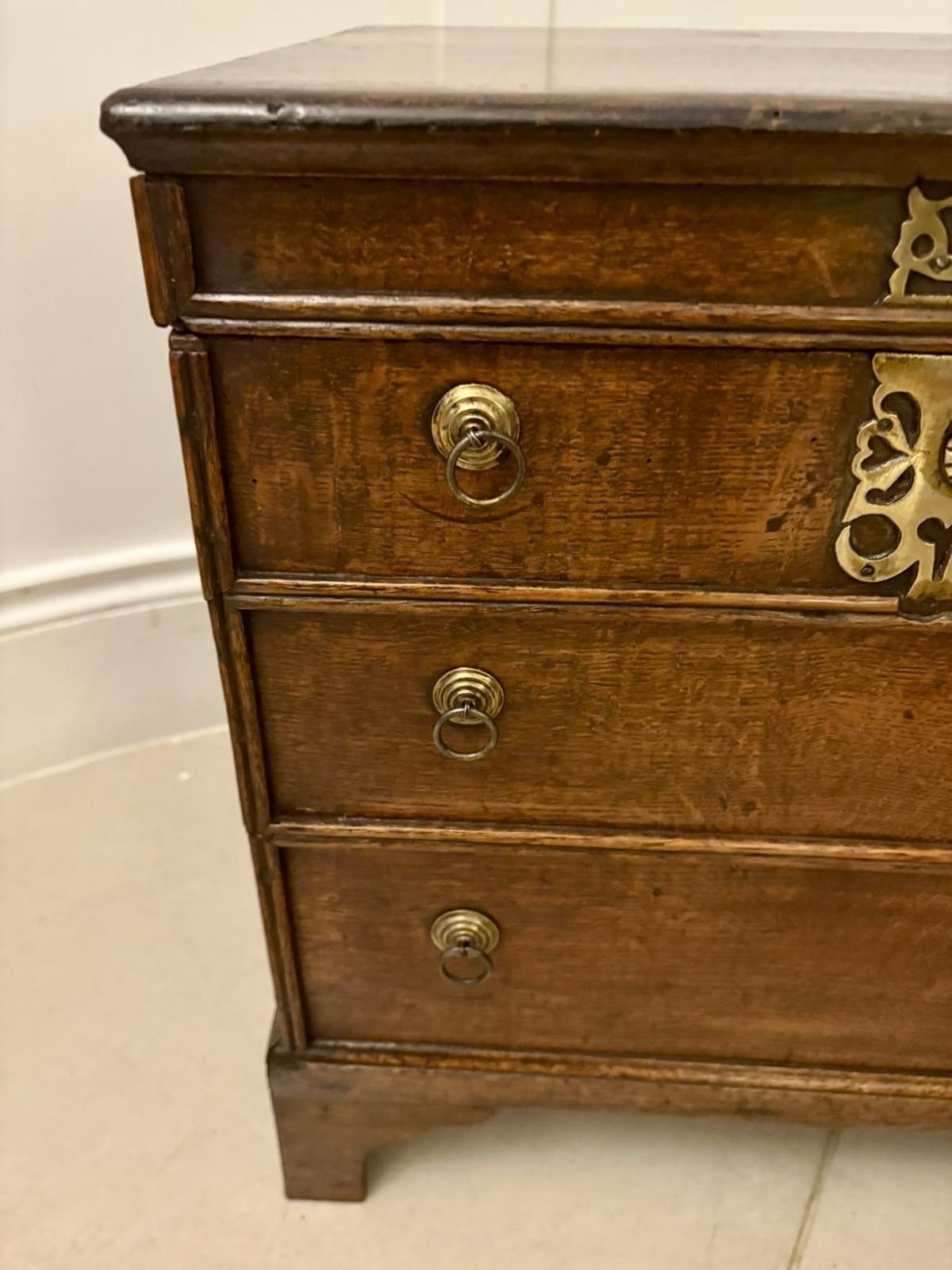 Antique Early 18th Century Quality Oak Coffer In The Form Of A Miniature Chest photo for sale
