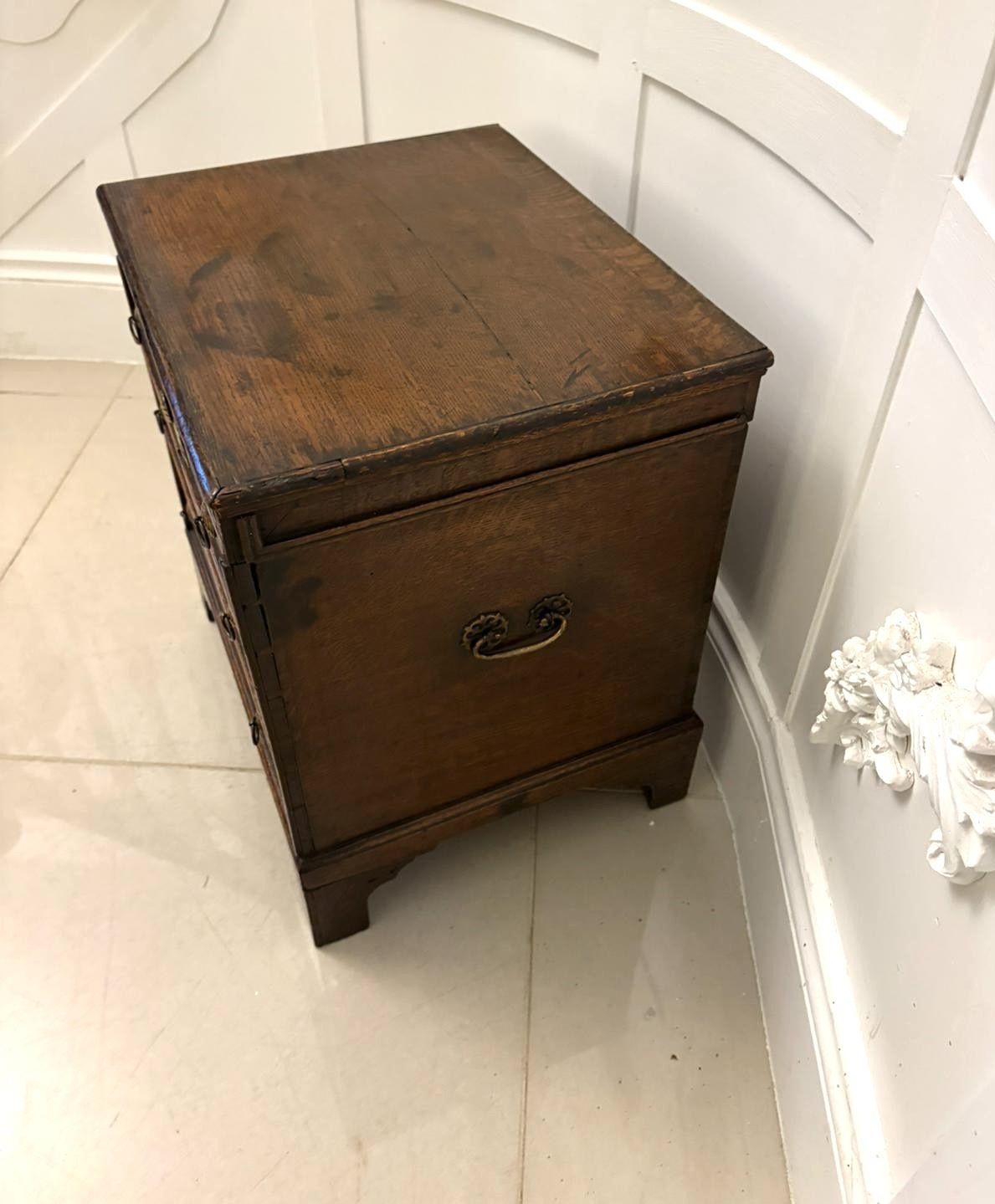 photo furniture Antique Early 18th Century Quality Oak Coffer In The Form Of A Miniature Chest