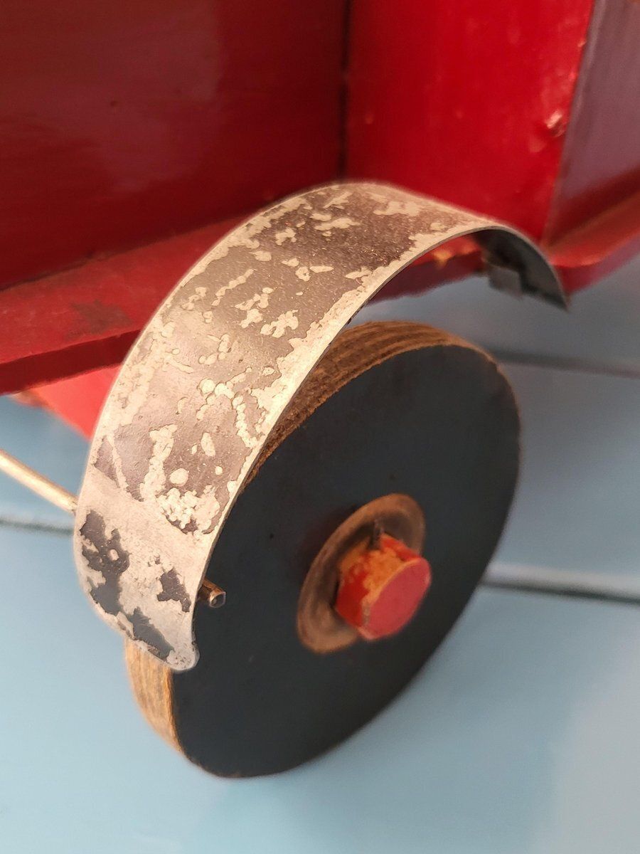 Home Decor Antique Handmade Wooden Toy Truck, 1940s photo