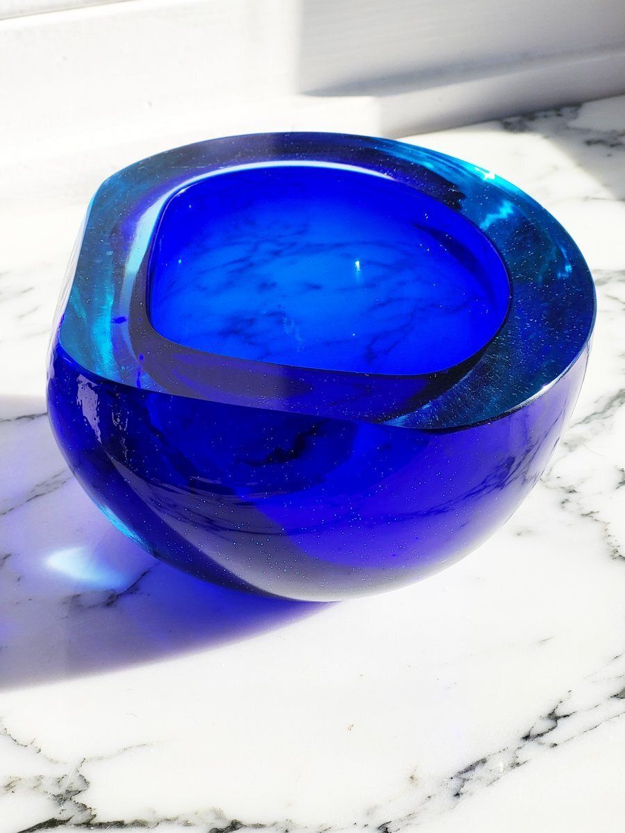 Large Mid Century Murano Glass Catch All Attributed To Flavio Poli For Seguso, 1960s photo for sale
