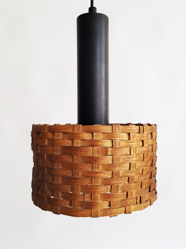 Mid Century Modern Danish Rattan Pendant, 1960s photo vinterior