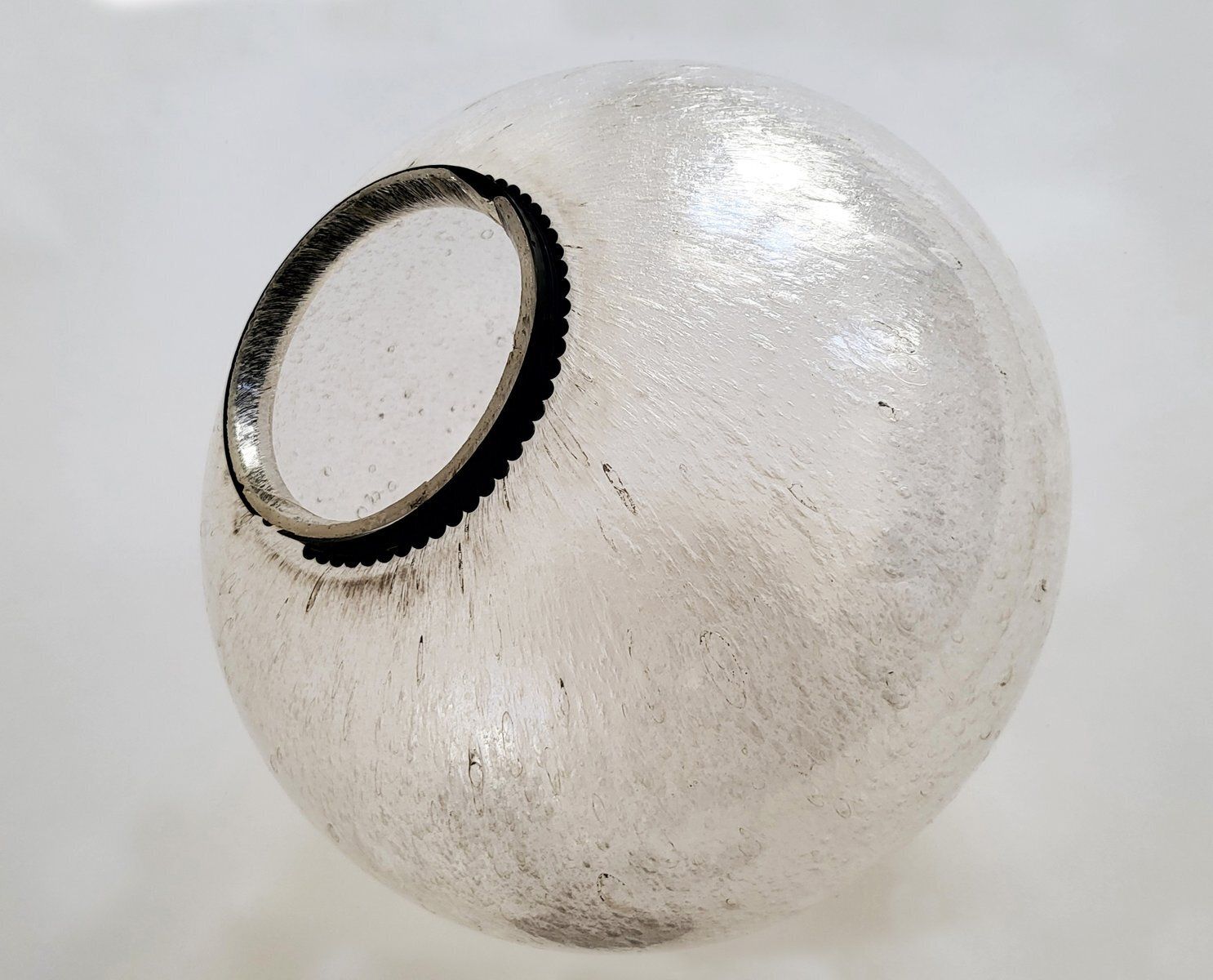 photo vintage Vintage Brutalist Bubble Glass Globe Lamps, 1970s, Set Of 2