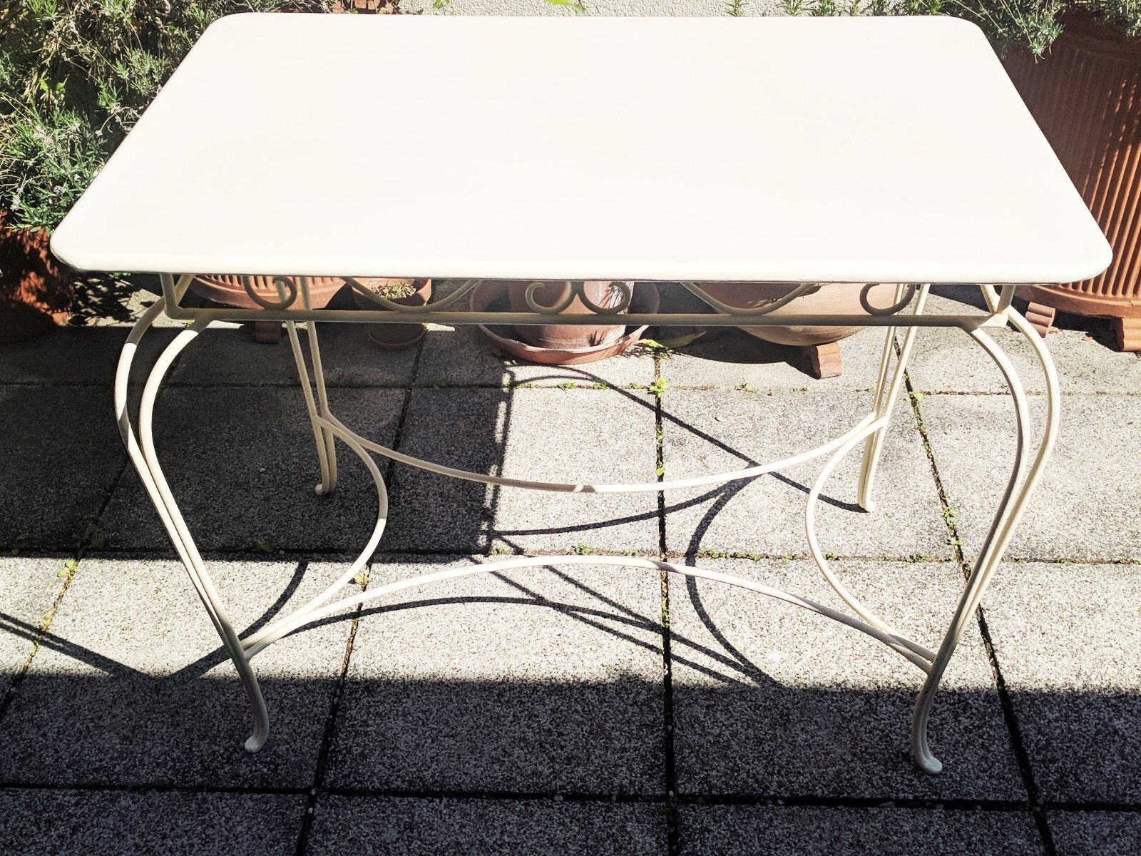 photo for sale Mid Century Modern Austrian Wrought Iron Garden Seating Set By Karasek & Co, 1950s, Set Of 2