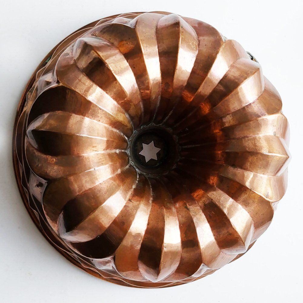 Antique Copper Bundt Cake Mold, 1800s photo furniture