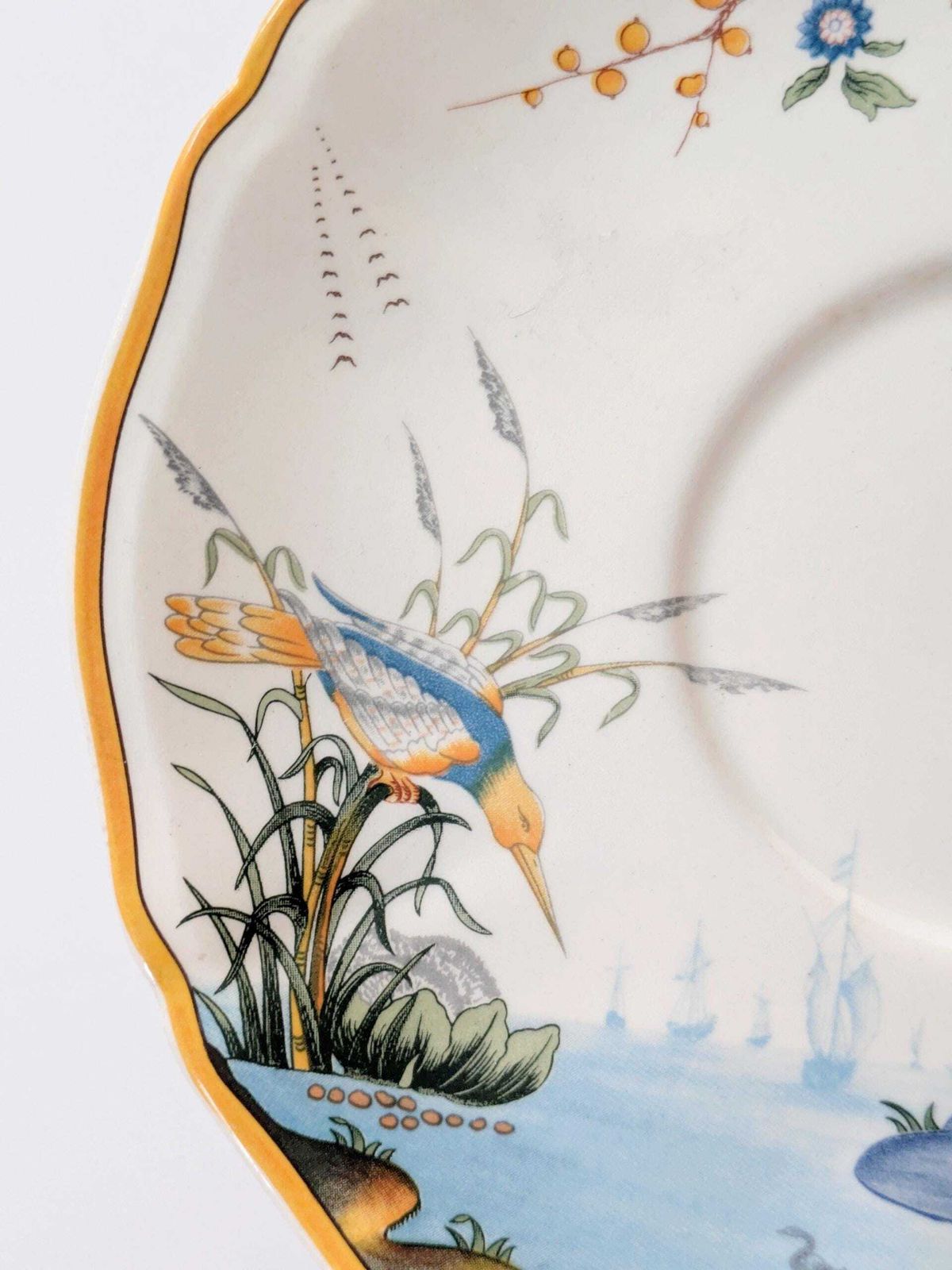 photo buy Set Of 2 Gien Magellan “Caraïbes” Tea Cup & Saucer: Collectible Vintage French Faience