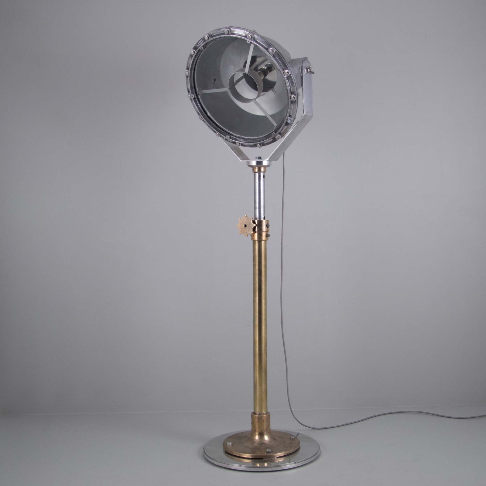 Salvaged 1940s Royal Navy Convoy Searchlight Floor Lamp By Maxlume
