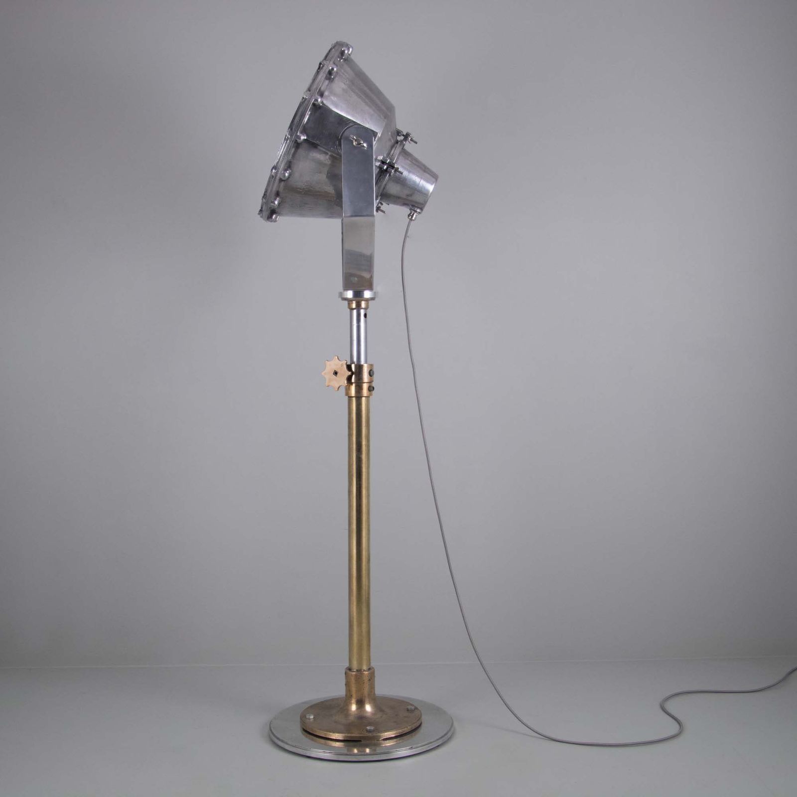 Salvaged 1940s Royal Navy Convoy Searchlight Floor Lamp By Maxlume photo for sale