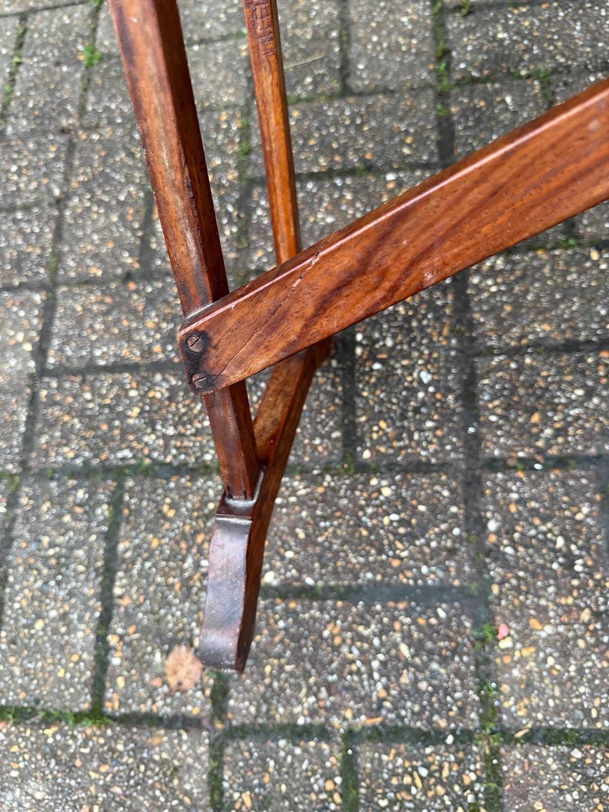 photo buy Vintage Mahogany Side Table With Mid Century Colonial Revival X Frame Base, 1950s–70s