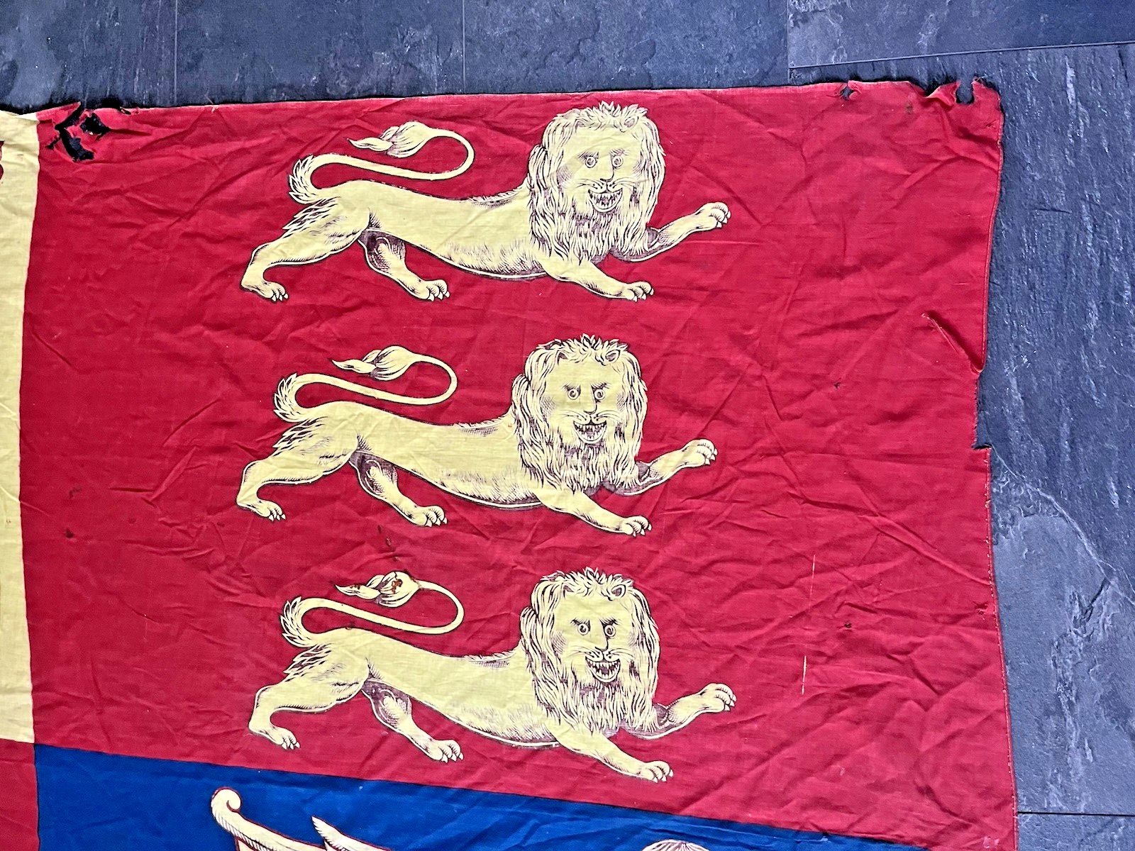 photo buy Antique Single Stitch Royal Standard United Kingdom Uk Flag Vintage Wall Hanging