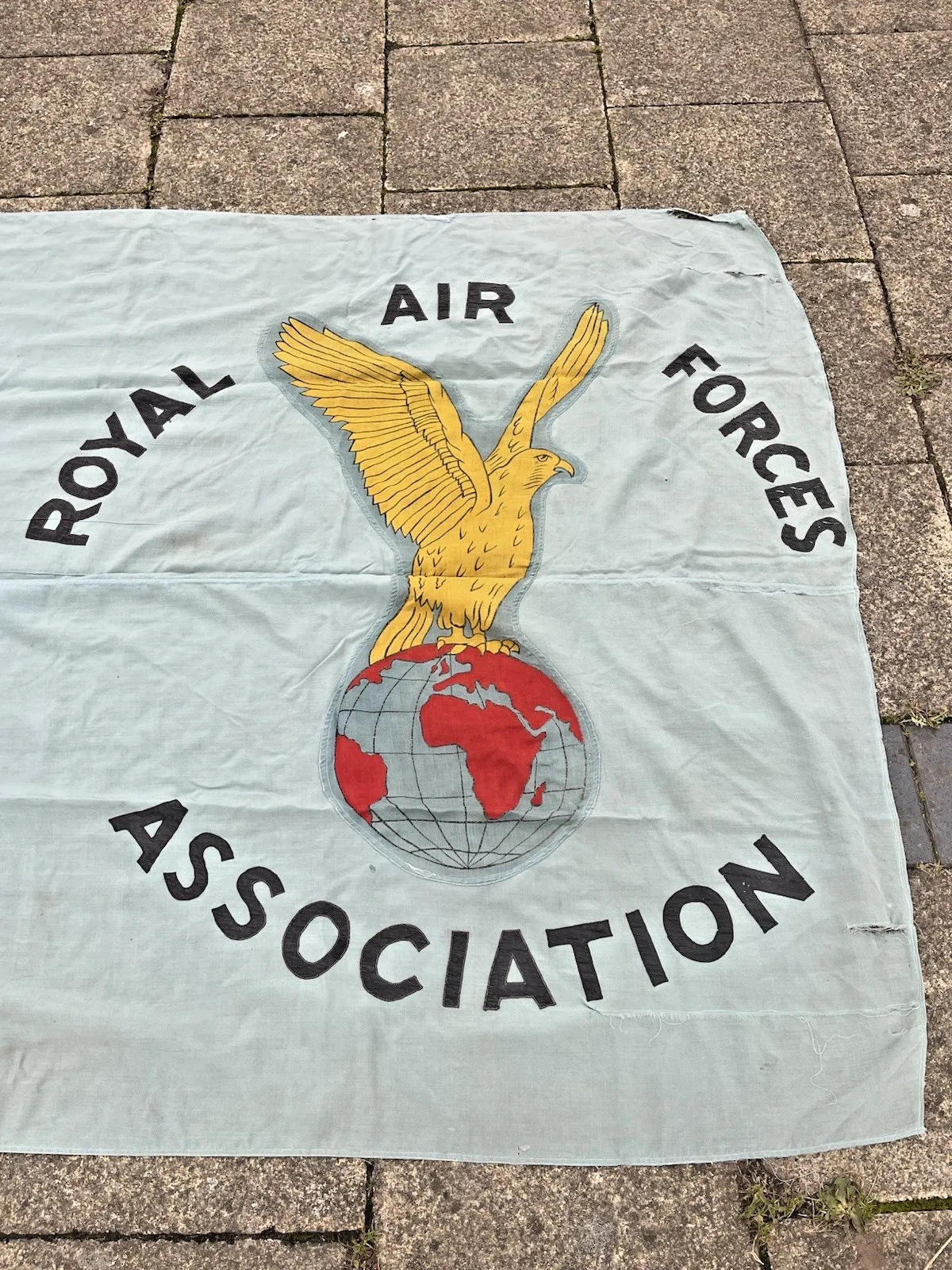 photo buy 10' Antique Original World War 2 Wwii Raf Royal Air Force Association Linen Flag