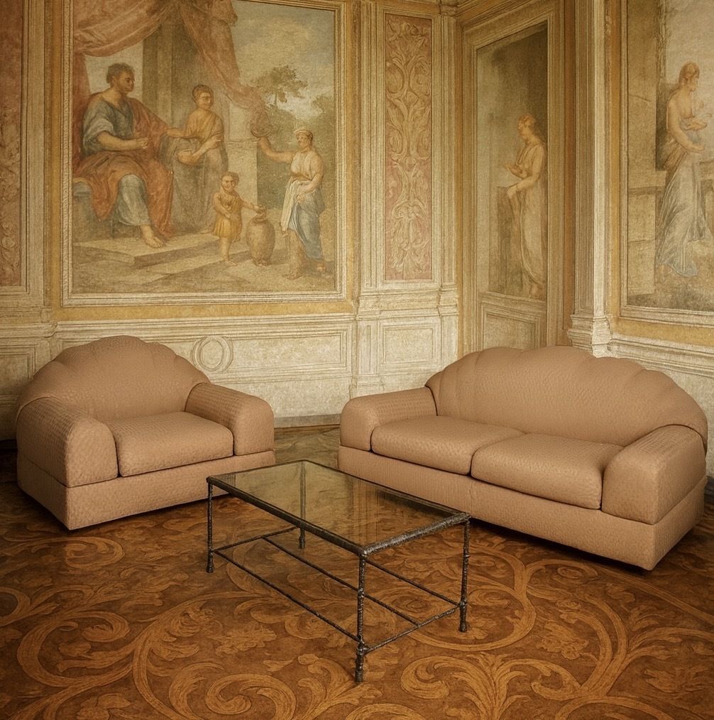 Alain Delon Armchair And Sofa For Maison Jansen photo furniture