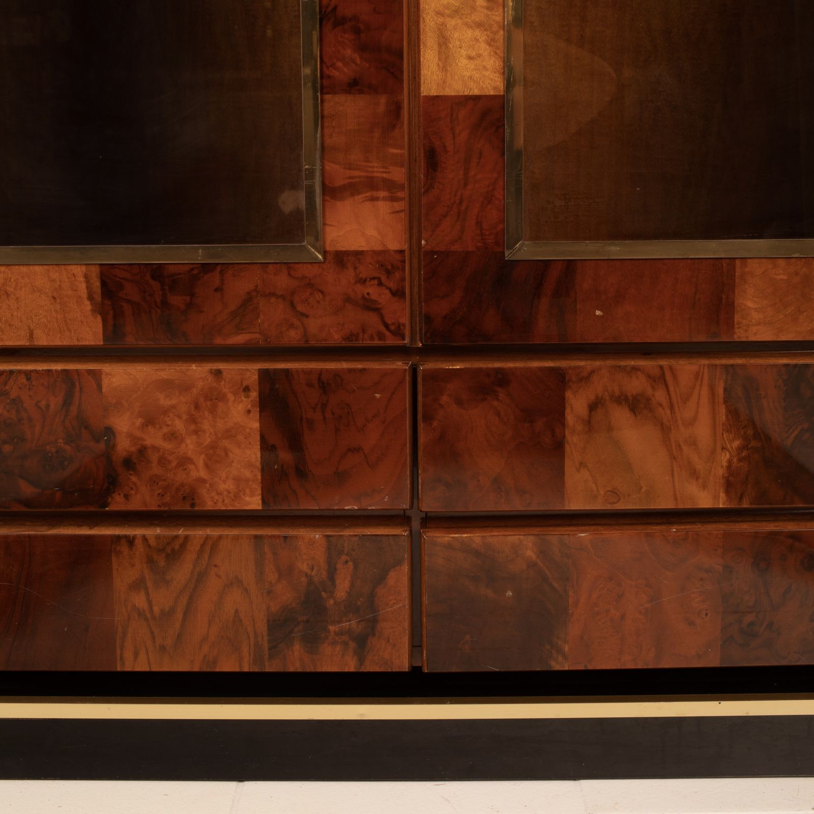 Furniture Redwood Bar Display Cabinet By Willy Rizzo For Mario Sabot photo