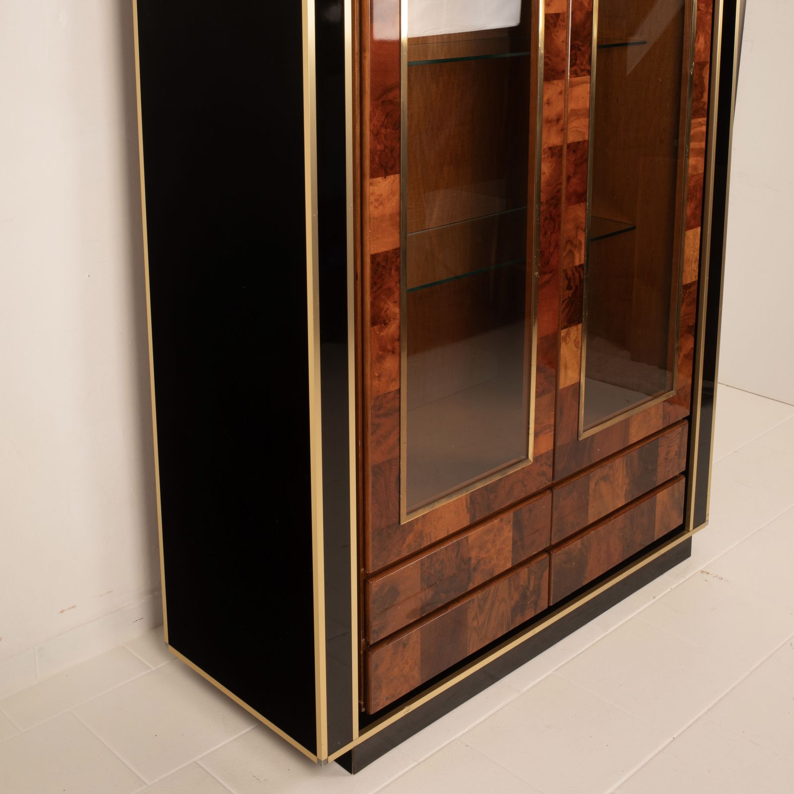 photo buy Redwood Bar Display Cabinet By Willy Rizzo For Mario Sabot