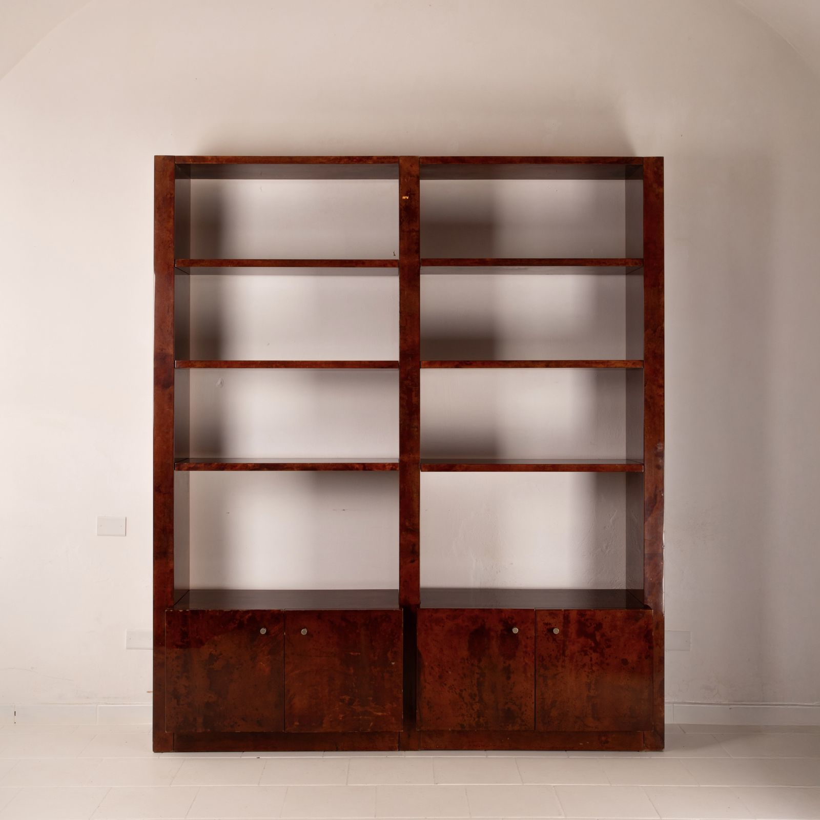 photo vintage Parchment Bookcase By Aldo Tura For Tura Milano 1960