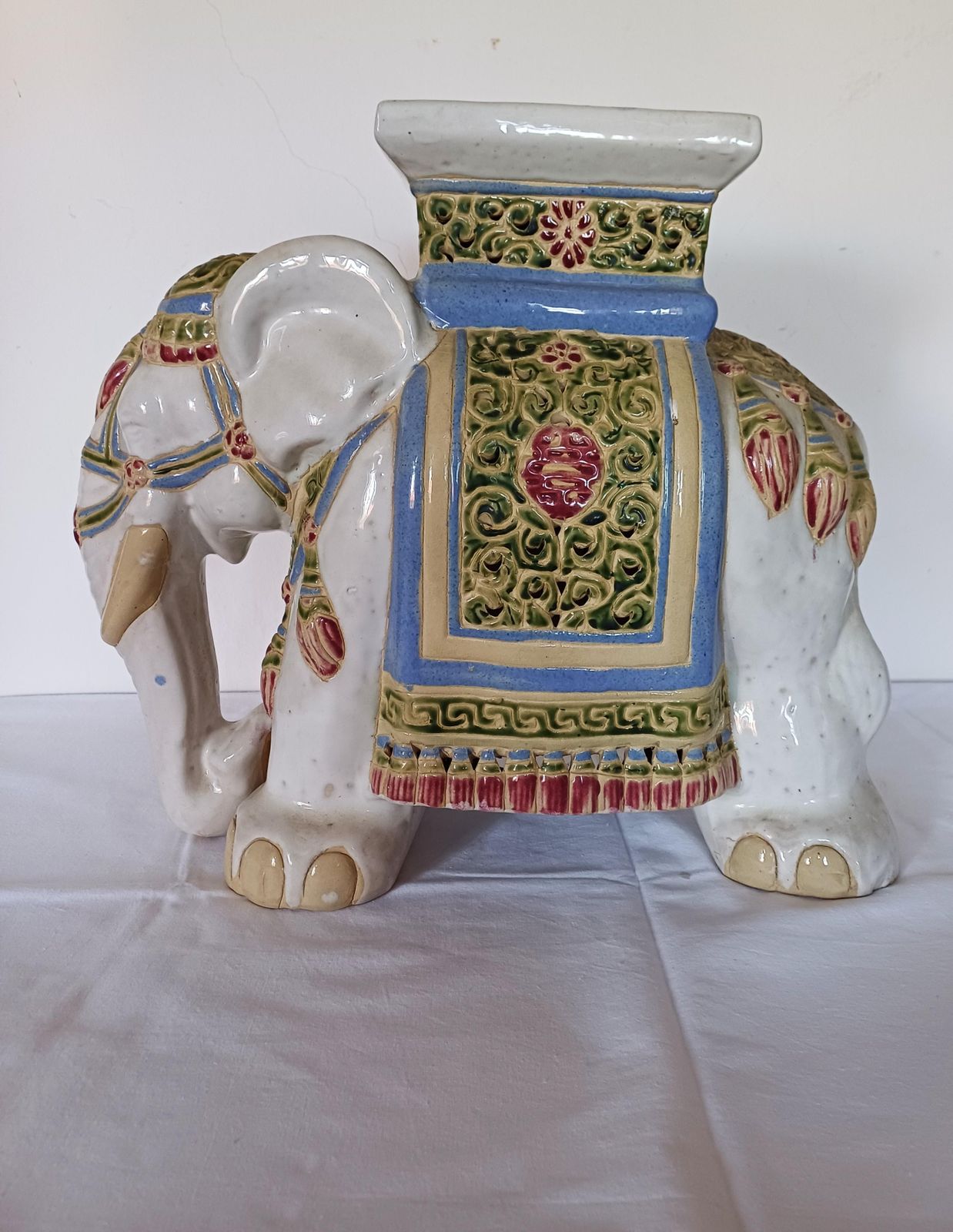 Large Ceramic Elephant Garden Stool Or Plant Stand, 1960s photo furniture
