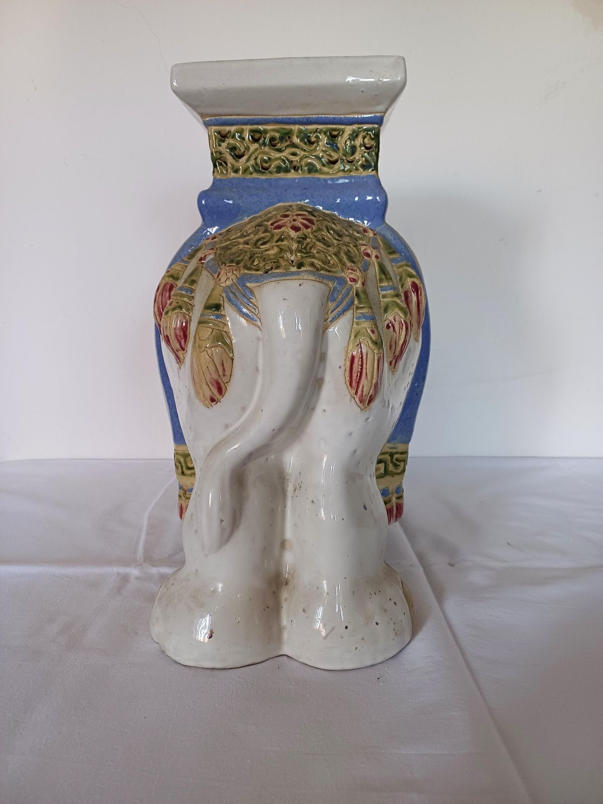 Large Ceramic Elephant Garden Stool Or Plant Stand, 1960s photo 641.7