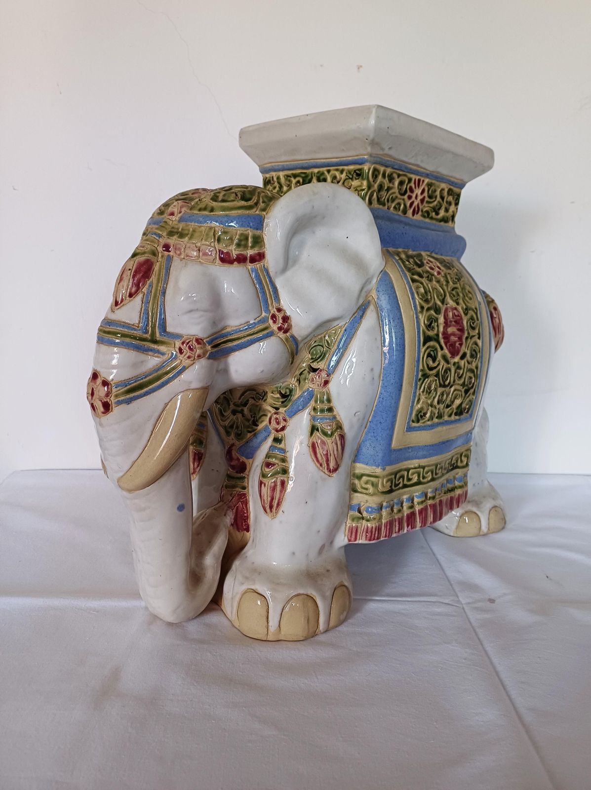 Large Ceramic Elephant Garden Stool Or Plant Stand, 1960s photo buy