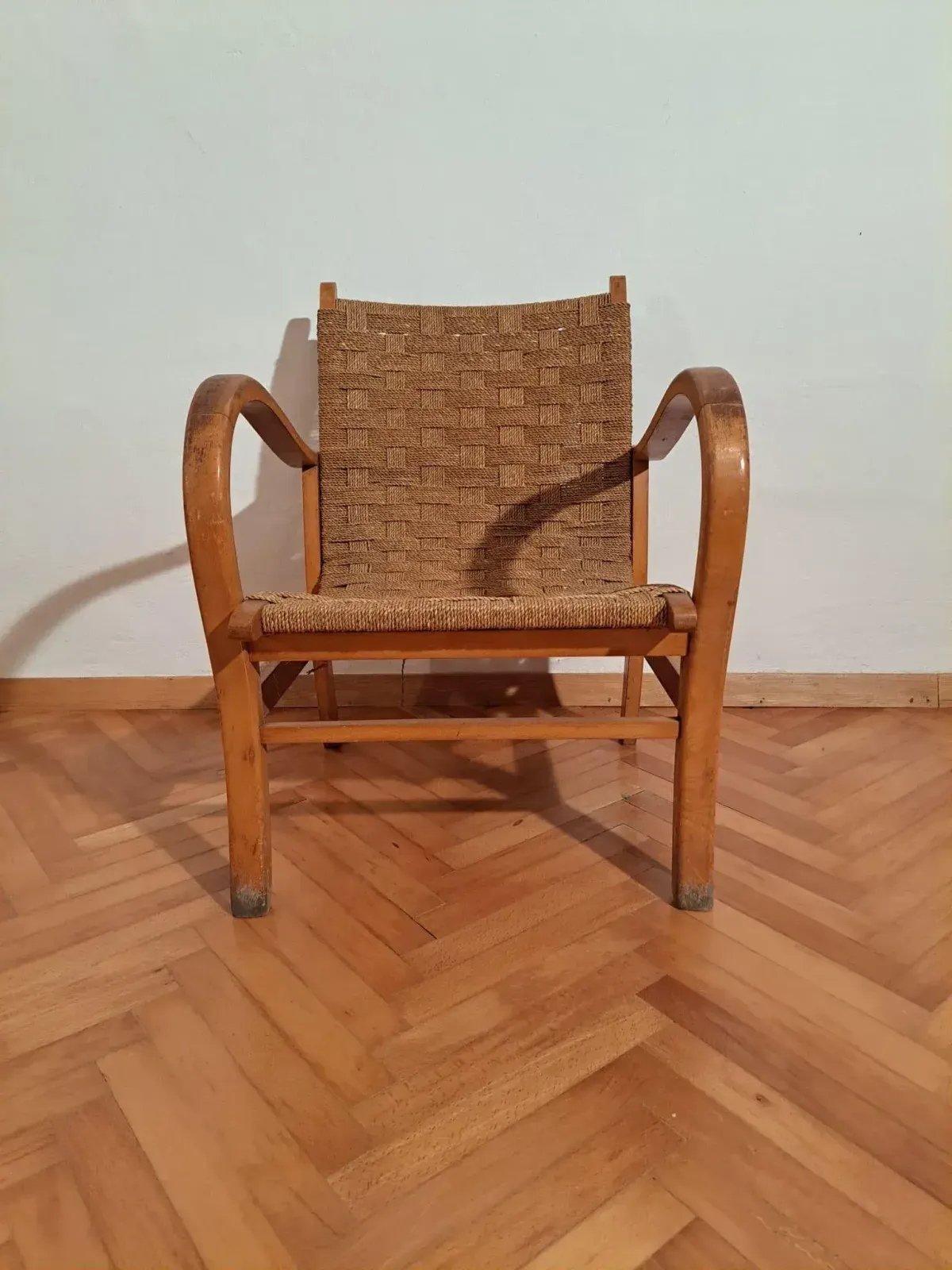 German Bauhaus Beech And Paper Cord Chair By Erich Dieckmann, 1925 photo furniture