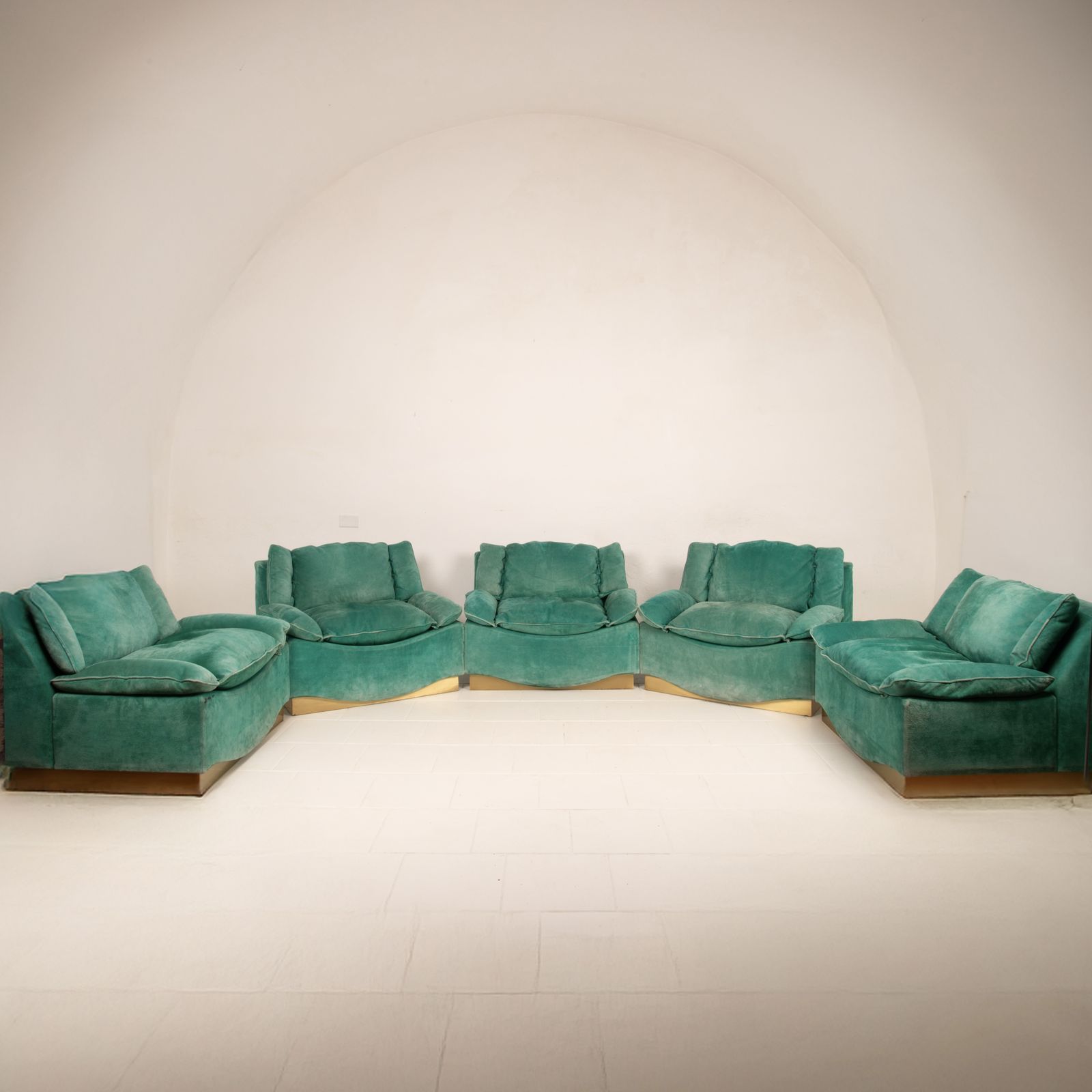 Set Of 5 Stropiccio Armchairs By Luciano Frigerio For Frigerio Di Desio 1975