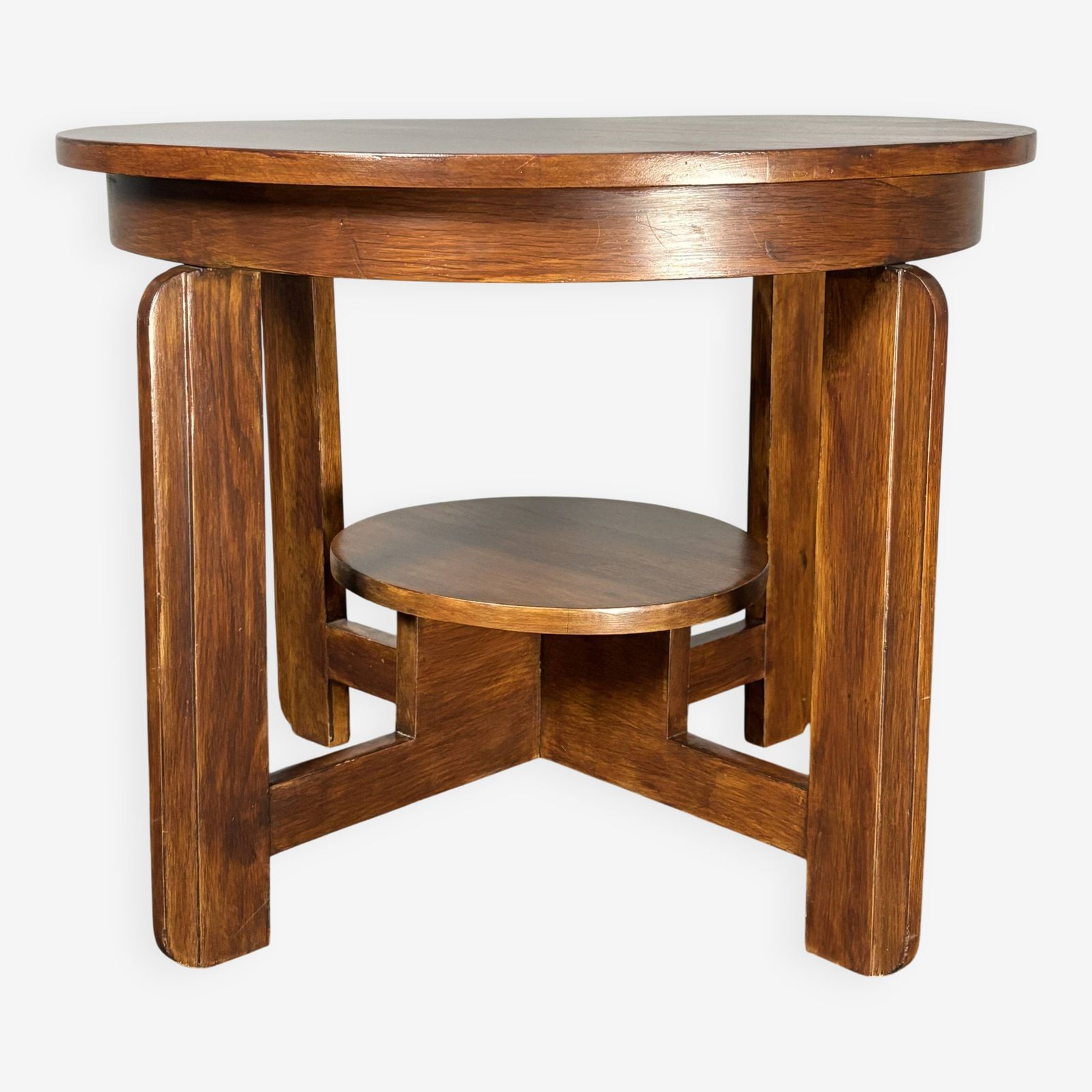 Midcentury Dutch Art Deco Mahogany Side Or Coffee Table, Ca 1940s   1950s
