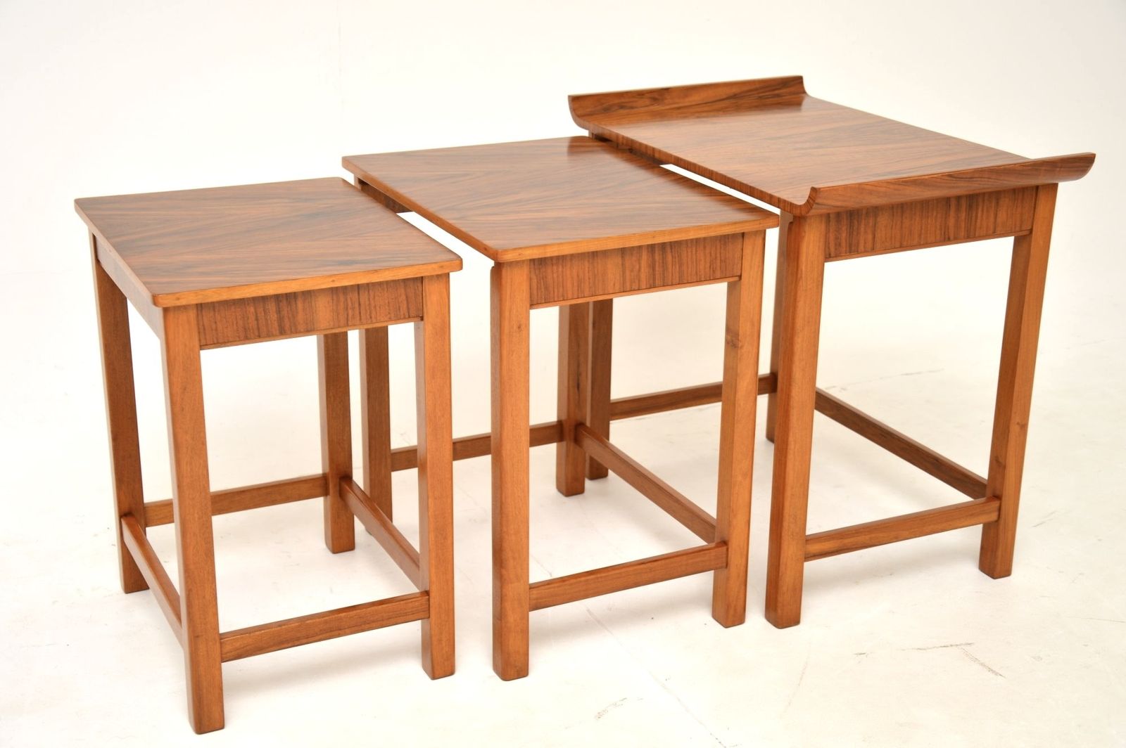 644.0 Art Deco Figured Walnut Nest Of Tables photo