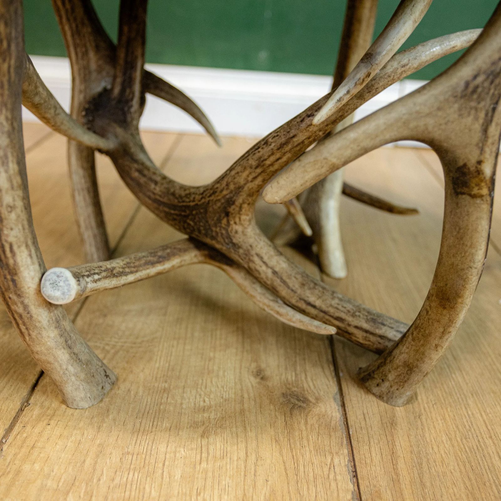 Deer Antler Stool With Merino Wool Cushion   1 photo vinterior