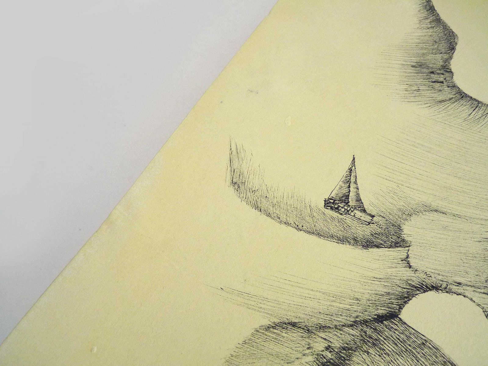 Mixed Media, Oil And Black Pen On Canvas, Serge Goldwitcht, "Glissements" (Sliding), 2010, 80 X 80 Cm (31.49 X 31.49 In) photo vintage