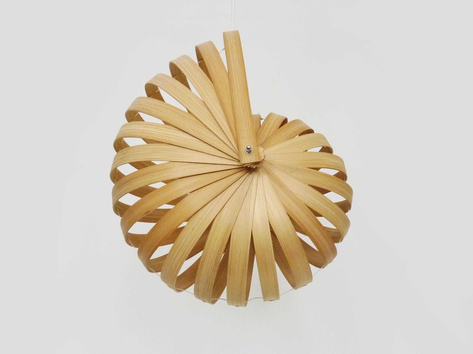 Nautilus Pendant Light In Wooden Slats, 2000s photo for sale