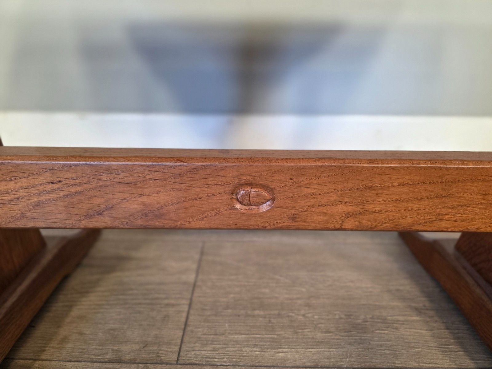 Antique Oak Acornman Arts And Crafts Coffee Table photo vinterior