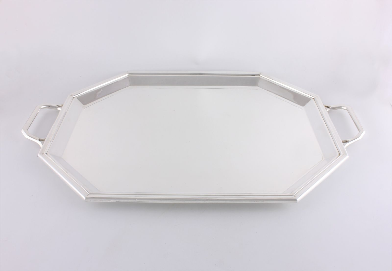 Art Deco Silver Plate Cocktail Tray. Octagonal Drinks Bar Tray. 1930's. photo for sale