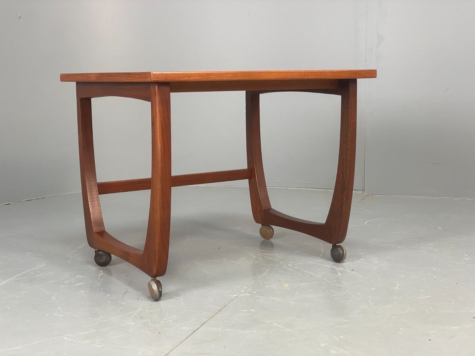 Vintage Teak Side Table On Castors 1970s Mid Century Modern Eb10678 Mwoo photo furniture