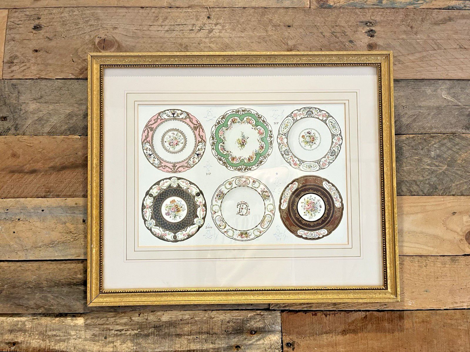 Original Antique Framed Lithograph Showing Sevres Soft Porcelain Edouard Garnier photo buy