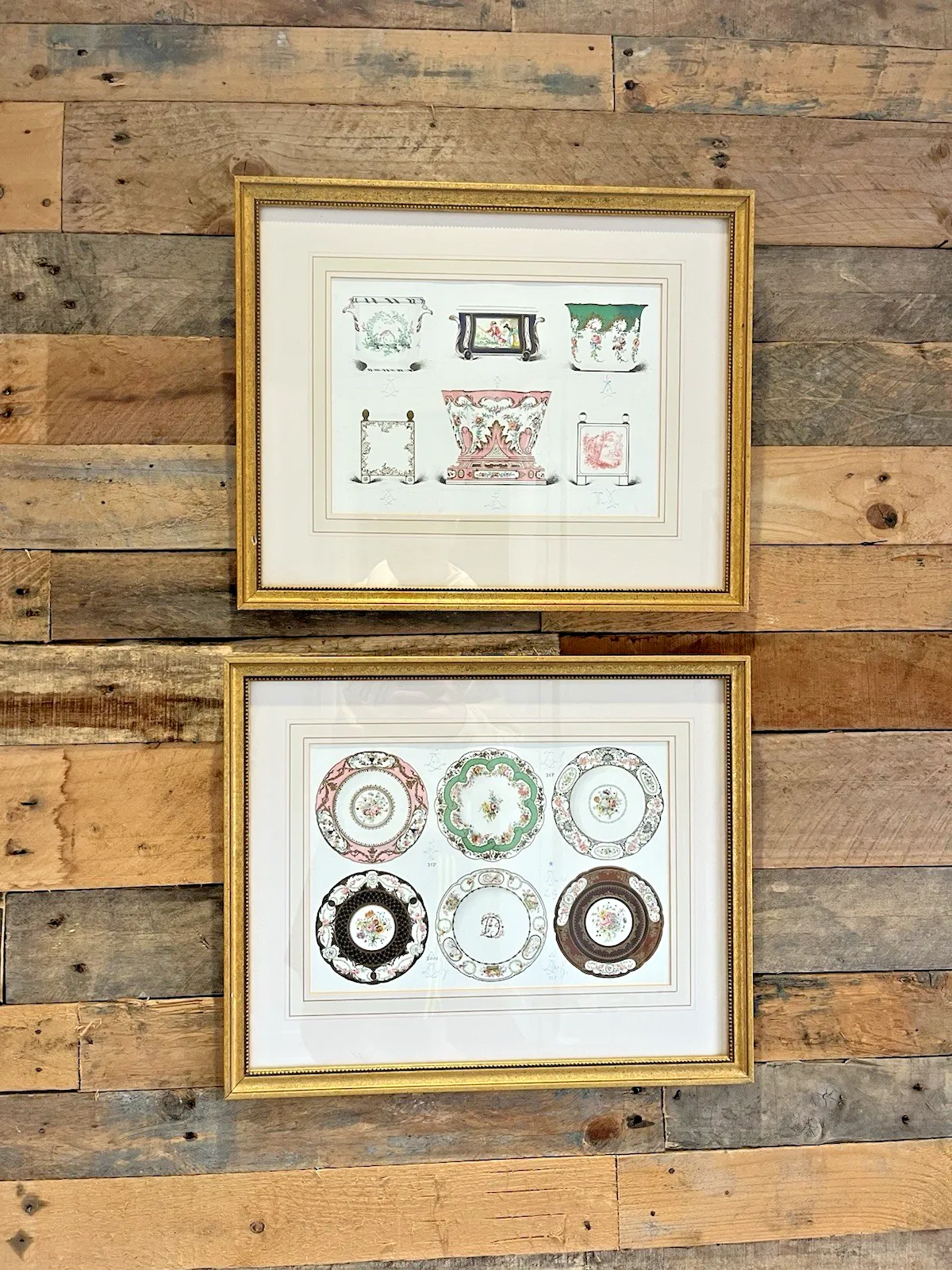 photo for sale Original Antique Framed Lithograph Showing Sevres Soft Porcelain Edouard Garnier