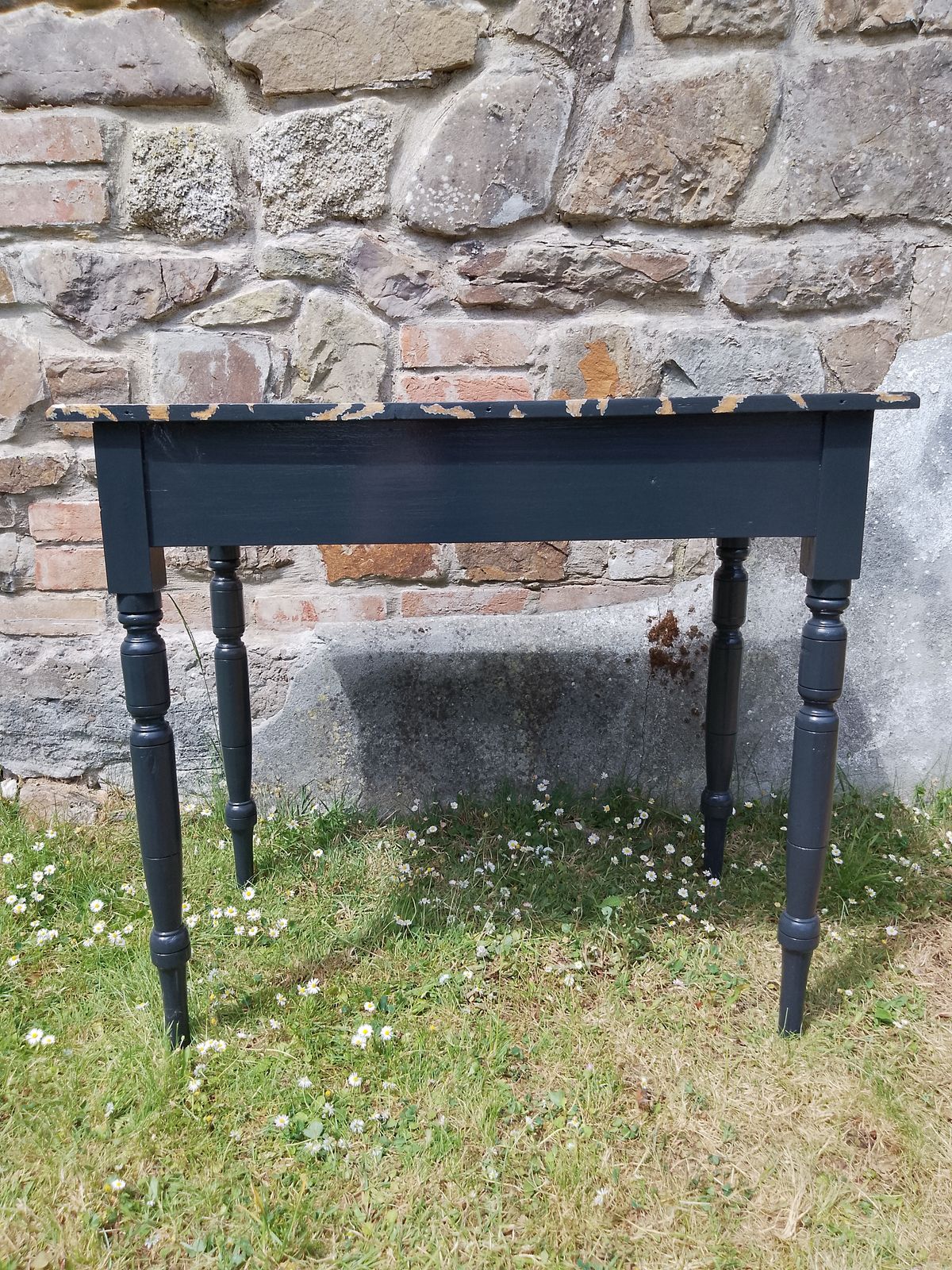 photo vinterior Victorian Pitch Pine Console Hand Painted With A Tiger Print Design.