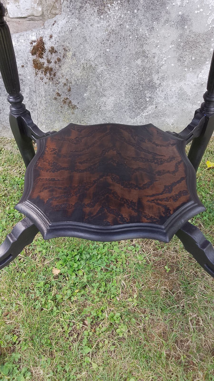 265.0 Victorian Occasional Table On Original Brass Castors Hand Painted And Etched In A Tiger Print Design. photo