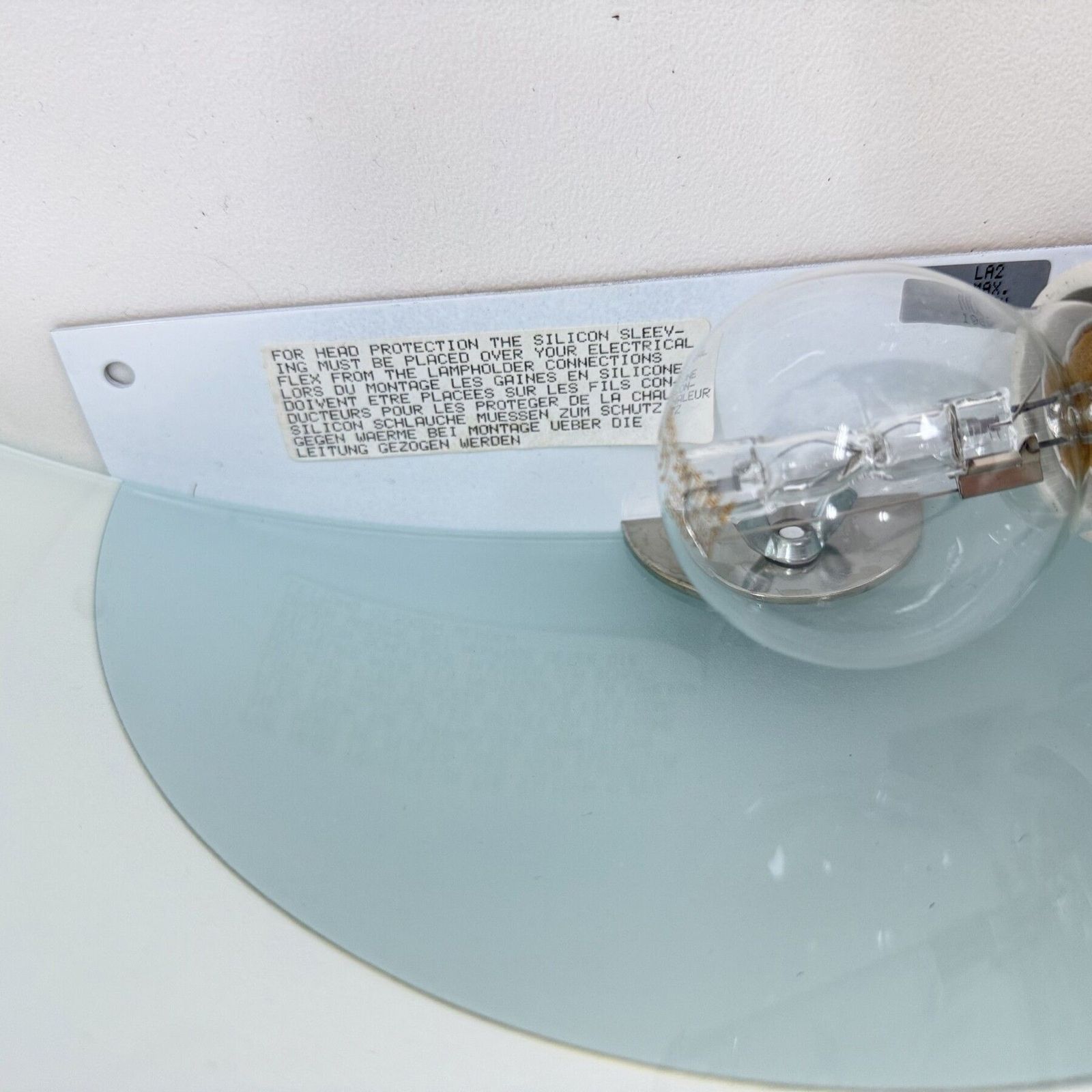 Lumes Glazen Wandlamp Met Messing, Jaren 1970, Zwitserland photo vinterior