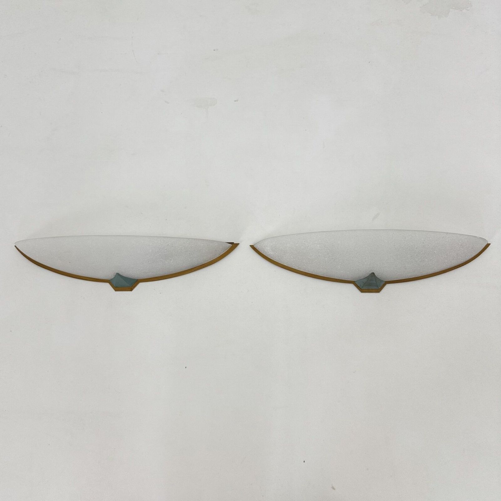 photo vinterior Pair Italian Wall Lamps Sconce Glass And Metal , 1980s