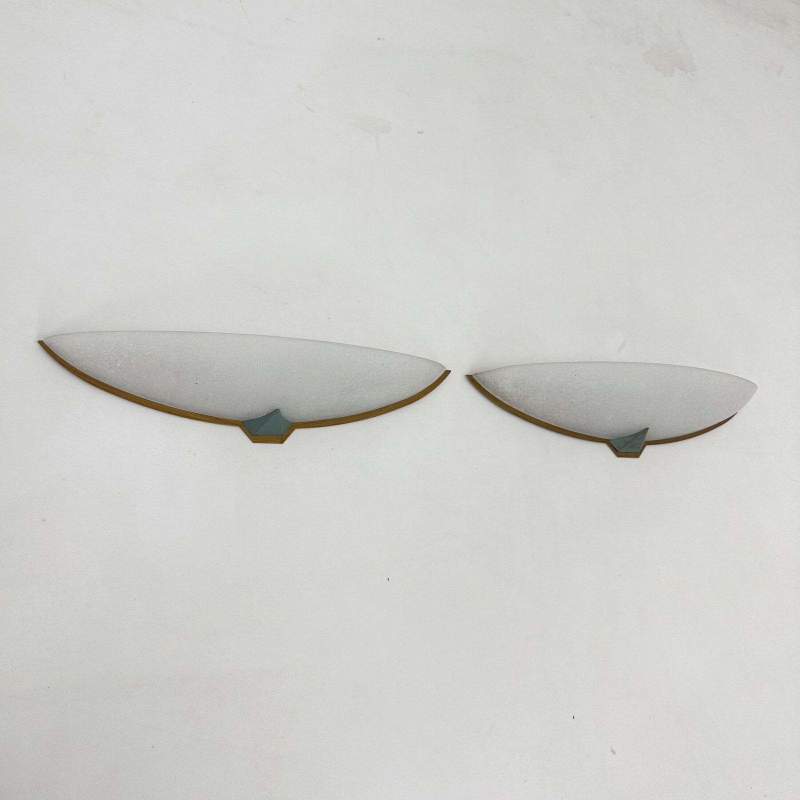 photo buy Pair Italian Wall Lamps Sconce Glass And Metal , 1980s