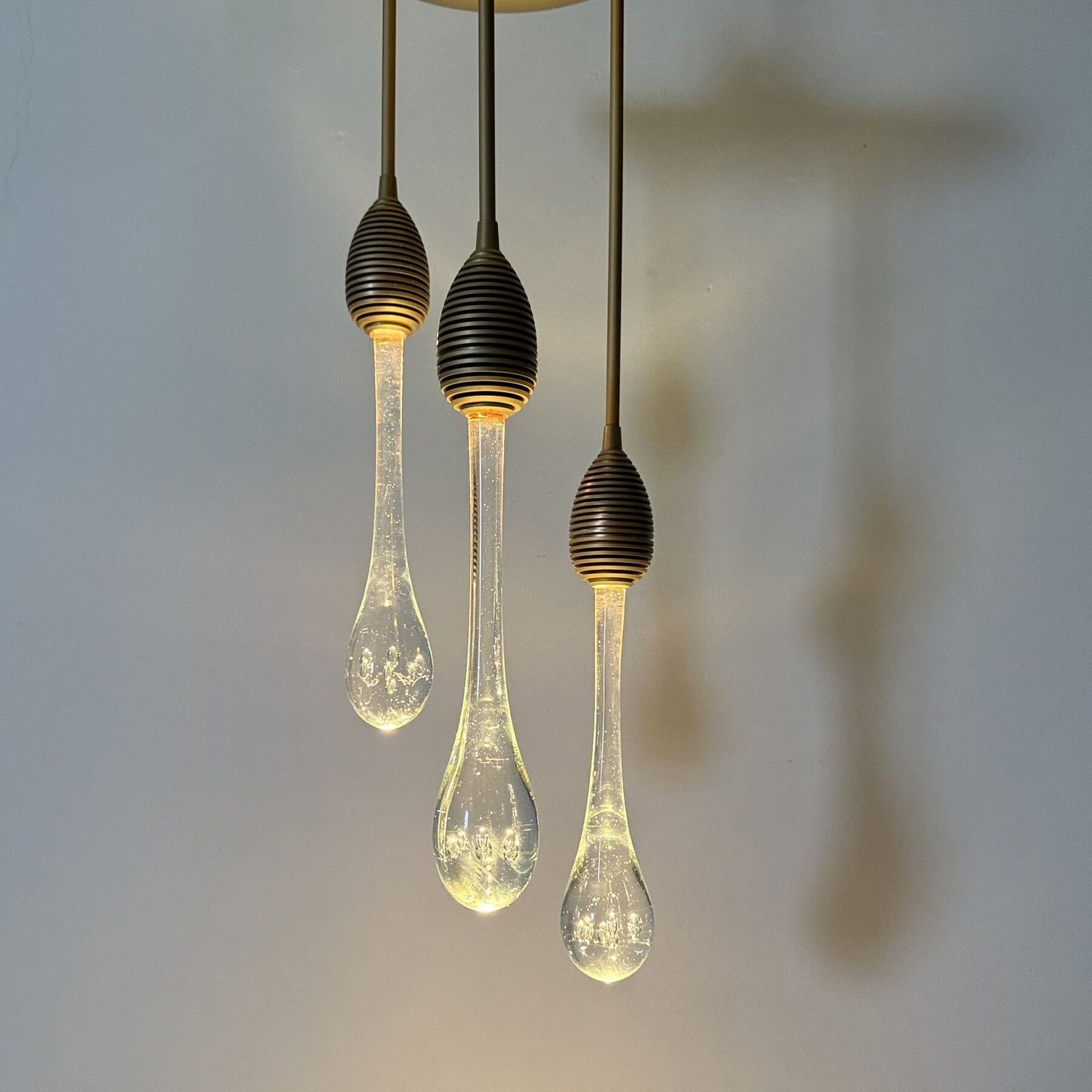 Mid Century Design Ceiling Lamp Murano Glass Drops 1970’s photo 493.0