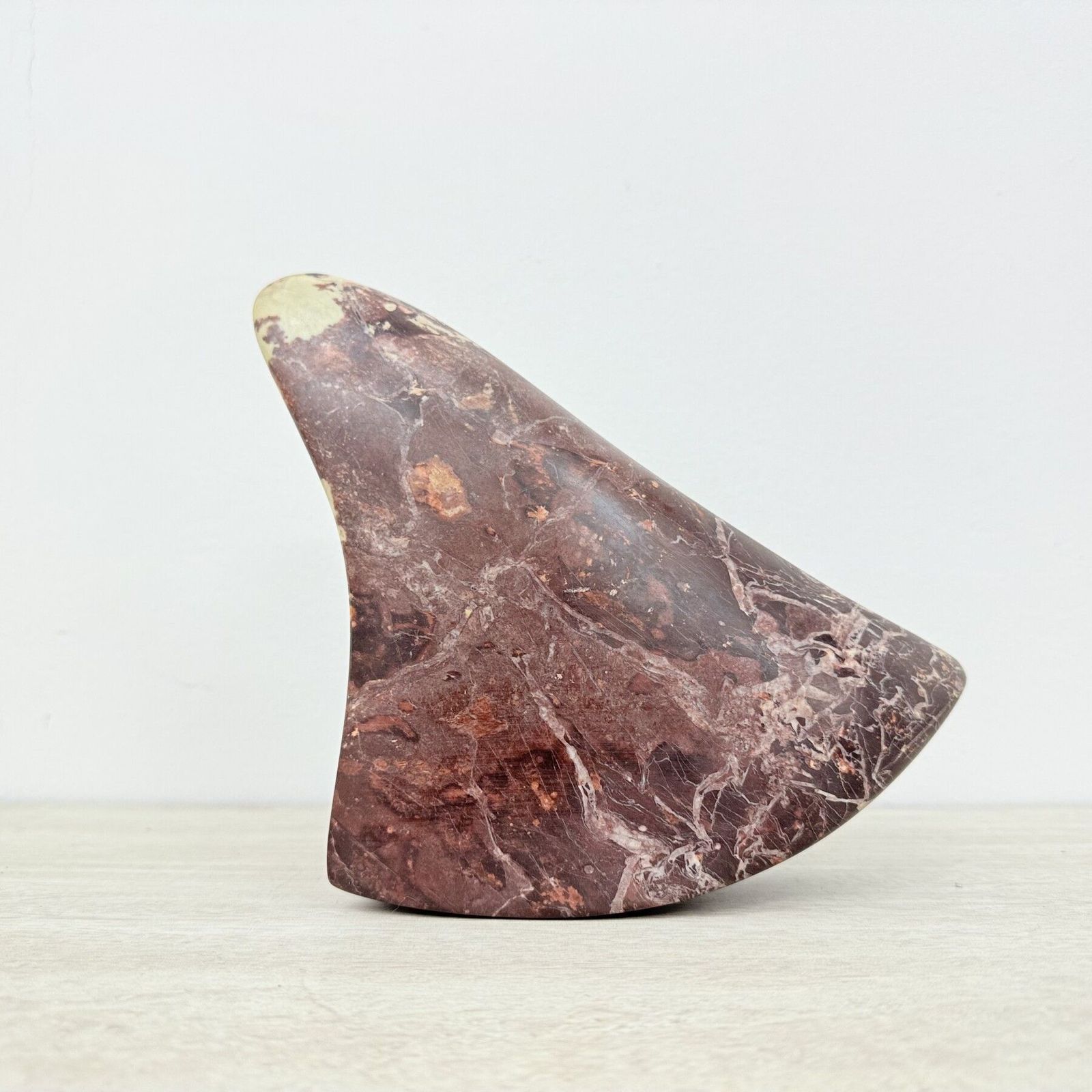 Vintage Mid Century Red Marble Abstract Organic Modern Sculpture , 1980s photo Art
