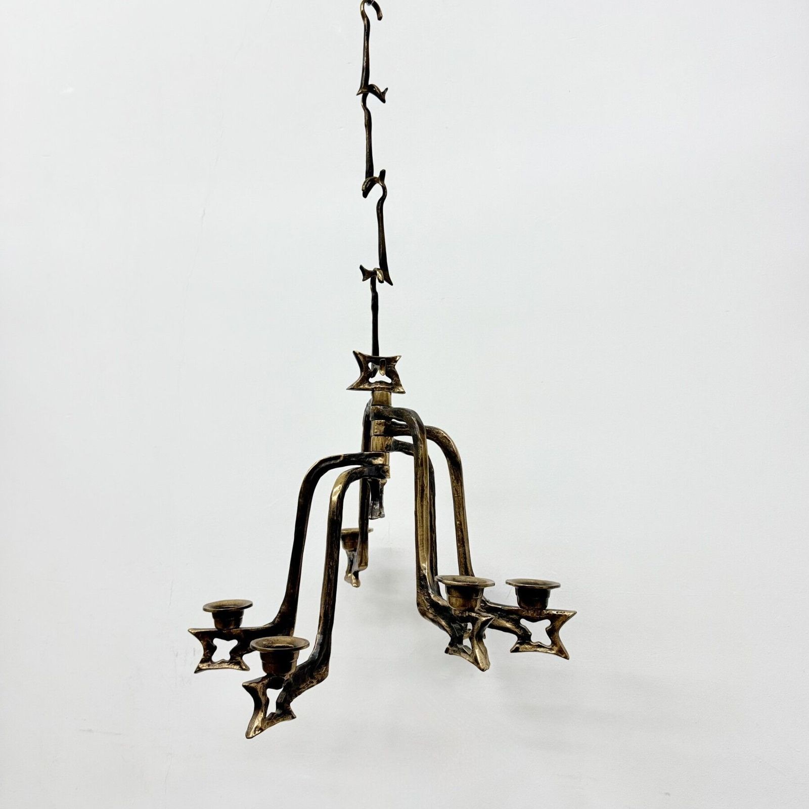 photo for sale Grote Brutalistische Bronzen Hangende Kandelaar, Jaren 1970