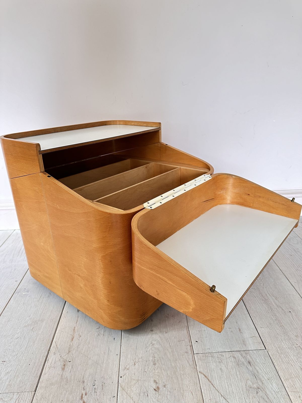 Mid Century Brian Long For John Alan Designs Cube Table On Castors With Lid photo furniture