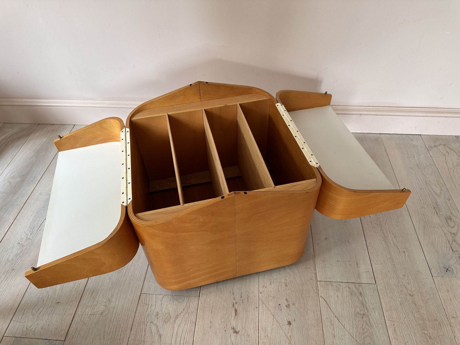 Furniture Mid Century Brian Long For John Alan Designs Cube Table On Castors With Lid photo