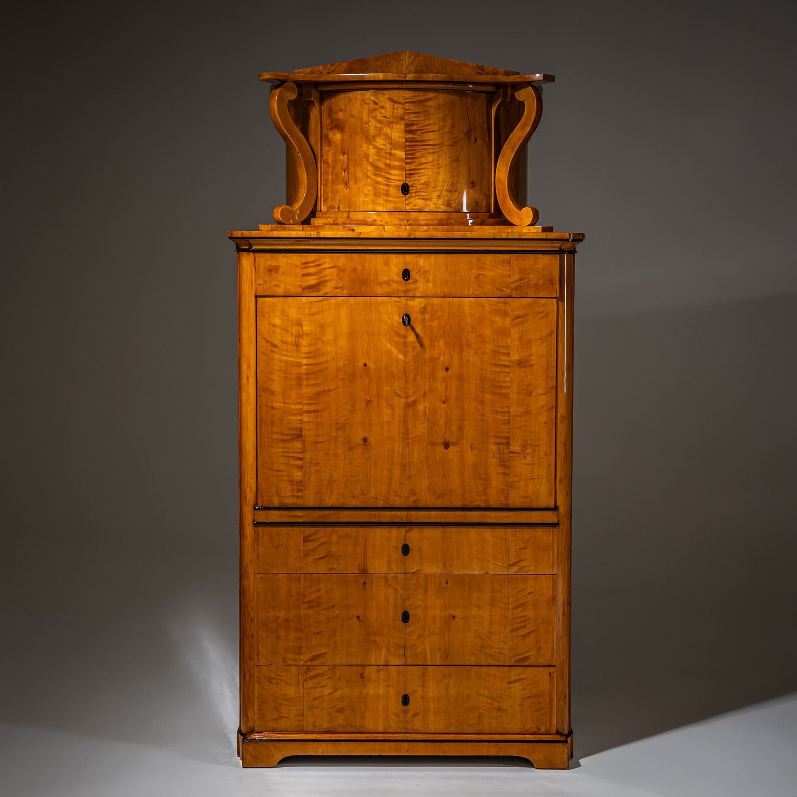 Biedermeier Secretary Desk In Birch, Germany, Circa 1830 photo for sale