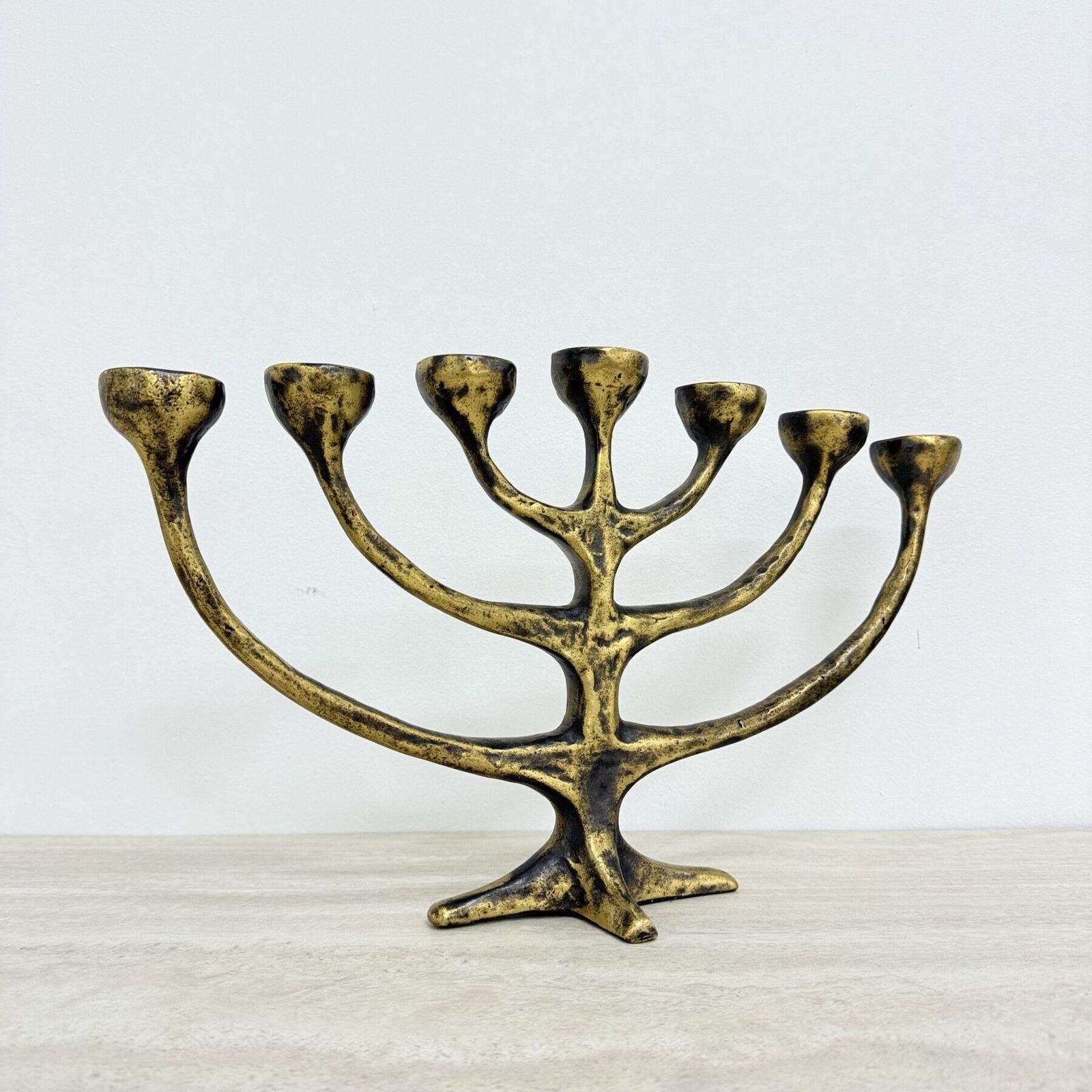 Brutalistische Bronzen Harjes Menora Kandelaar, Jaren 1960 photo furniture
